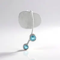 Cavill - Zilveren hanger 925 Sterling zilver met hemelblauwe topaas 0,89 ct - Monosono collectie - Elegant, lichtgewicht - Bezelzetting