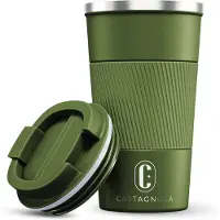Castagnola Thermosbeker - Koffiebeker To Go - Travel Mug voor Koffie en Thee - Theebeker - 510 ML - RVS - Groen