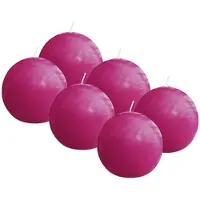 Bolsius - Glanzende bolkaarsen - 6 Stuks - Fuchsia roze - 7cm - 16 Branduren