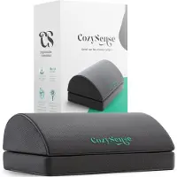 CozySense Voetensteun Bureau - Ergonomische Voetenbankje - Geschikt voor Thuis of Kantoor - Voetenkussen - 2 Verstelbare Hoogtes - Anti-Slip - Hoes met Massage-functie - Wasbaar - Zwart