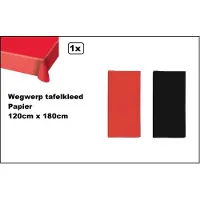 Wefiesta 2x Tafelkleed papier rood en zwart 120cm x 180cm - wegwerp - Thema feest festival thema feest evenement gala