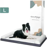 CozySense Orthopedisch Hondenkussen - 90 X 54 cm - Maat L - Waterdicht - Geschikt Als Benchkussen & Hondenbed - Wasbare Hoes - Wit