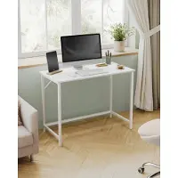 Bobbel Home Parya Home Compact Bureau – Modern computerbureau met metalen frame, 50 x 100 x 76 cm, ahorn-wit