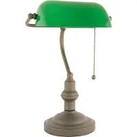 Clayre & Eef Bureaulamp VERDA, groen, Werkkamer / Kantoor, Glas, bureaulamp