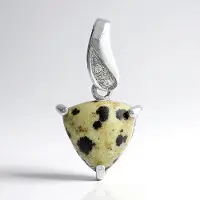 Cavill - Zilveren hanger 925 sterling zilver - 3,52 ct Dalmatiër Jaspis triljant cabochon - 2 sprankelende zirkonia pavé - modern elegant