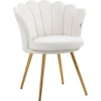 HOMCOM -Accentstoel - 100% Polyester Fluweel - 67x64x77cm - Crème