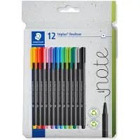 Staedtler triplus fineliner - 12 kleuren - 0,3 mm