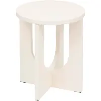 Atmosphera Créateur d'intérieur® Bijzettafel/salontafel Bloom - wit - MDF hout - rond - Planten verhoger