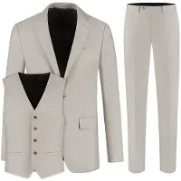 Gents - pak / kostuum 3-delig Pebble Stone - Polyblend - Beige - Maat 28/28