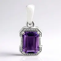 Cavill - Zilveren Hanger 925 Sterling Zilver - 1,14 ct Amethist - Filigraan - Paarse Edelsteen - Elegant Sieraad 19x8,5 mm