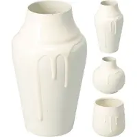 Koopman HH - vaas speelgoed glazuur drip 10-15cm wit decoratief.