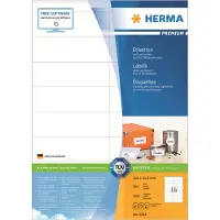 Herma Premium 4264 permanente hechtende etiketten A4 105 x 33,8 mm wit (1.600 etiketten)
