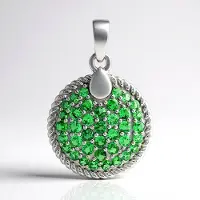 Cavill - Zilveren hanger 925 sterling zilver gerhodineerd - AAA Keniaanse tsavoriet 0 82 ct ronde briljant - elegante groene edelsteen hanger 24x16 mm