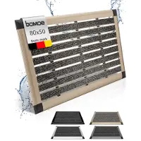 Bomoe deurmat buiten - 50x80 cm vloermat van aluminium - deurmatten met rubber - muduster antislipmat champagne metallic AluGant