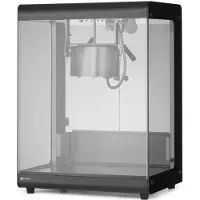 Hendi popcornmachine - koolstofstaal en veiligheidsglas - met roermechanisme en verwarmde bodem - 56x44,5x77,5 cm - zwart - 80 liter - voor horeca en evenementen