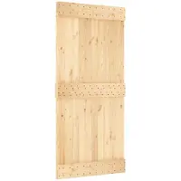 vidaXL Schuifdeur NARVIK, natuurlijk en zwart, 95 x 210 cm (213,5 cm)