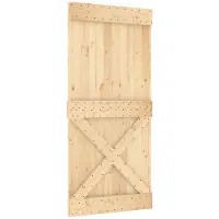 vidaXL Schuifdeur NARVIK Naturel en Zwart 95 x 210 cm (213,5 cm)