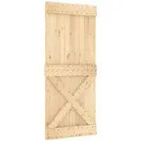vidaXL Schuifdeur NARVIK, natuurlijk en zwart, 90 x 210 cm (213,5 cm)