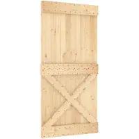 vidaXL Schuifdeur NARVIK Naturel en Zwart 100 x 210 cm (213,5 cm)