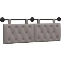 vidaXL Hangend hoofdbord Taupe Stof