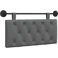 vidaXL Hangend hoofdbord Donkergrijs Stof