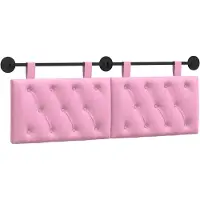 vidaXL Hangend hoofdbord Roze Stof