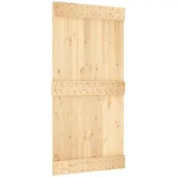 Syfax Schuifdeur NARVIK Naturel en Zwart 100 x 210 cm (213,5 cm)
