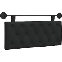 vidaXL Hangend hoofdbord Zwart Stof