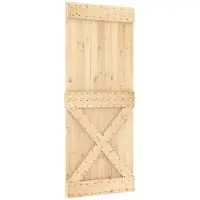 vidaXL Deur NARVIK Naturel 85 x 210 cm Massief Grenenhout
