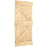 Syfax Schuifdeur NARVIK Naturel en Zwart 95 x 210 cm (213,5 cm)