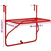 Syfax Balkontafel 60x40 cm staal rood