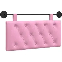 vidaXL Hangend hoofdbord Roze Stof