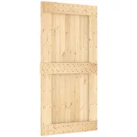 vidaXL Schuifdeur NARVIK, natuurlijk en zwart, 100 x 210 cm (213,5 cm)