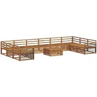 vidaXL Sofa-Sets 11 st Naturel Massief Acacia Hout