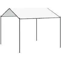 vidaXL Prieel 4 x 4 x 2,6 m Wit Staal en Polyester 180 gsm