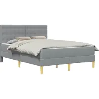 vidaXL Bedframe met matras met hoofdeinde Lichtgrijs 120 x 200 cm Stof