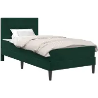 vidaXL Bedframe met matras Donkergroen 90 x 200 cm Fluweel