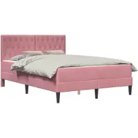 vidaXL Bedframe met matras Roze Roze 120 x 190 cm Fluweel