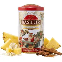 Sarcia.eu BASILUR White Christmas Kerstthee, zwarte losse thee, fruitig en kruidig, metalen geschenkblik 100 g