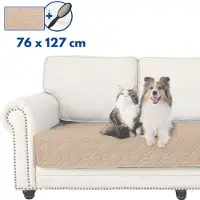 Hilvard - Hondendeken - Kattendeken - Bankbeschermer - Hondendeken auto achterbank - Geschikt voor bank, auto en bed - Zand - 76 x 127cm - Hondenkleed - Hondenmat