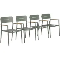 Sweeek - Set van 4 tuinstoelen van aluminium en textileen - fira