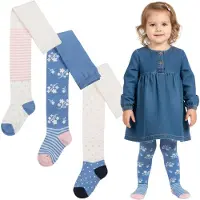 Sarcia.eu Set van 3 paar panty's voor meisjes, zachte, comfortabele panty's voor meisjes voor de winter