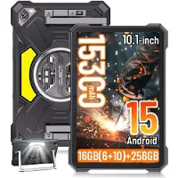 Cubot Robuuste Tablet - TAB Kingkong S - 16GB RAM 256GB ROM - 15300 mAh - 10,1 inch - Dual SIM 4G - IP68/IP69 K - Android 15 - GPS - Zwart