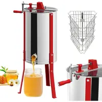 ACXIN Handmatige Honingcentrifuge 3 Ramen Ø 38cm RVS Tangentiële Extractie Deksel