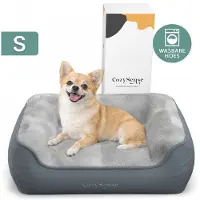 CozySense Orthopedisch Hondenkussen 60x42 cm Maat S - Waterdicht & Wasbaar - Benchkussen en Hondenbed - Ultra Zachte Sherpa Stof - Grijs & Antraciet