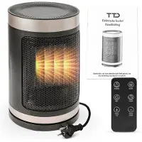 TTD Elektrische kachel 1500 W - Keramische PTC-verwarming - 70° oscillatie - 15 tot 40 °C - Rond model