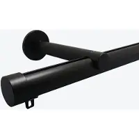 Dutchblinds Zwarte Railroede set 180 cm breed | Incl. Wandmontage, Einddoppen en Glijders | 28 mm diameter