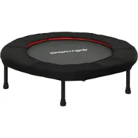 SPORTNOW Fitness Trampoline - Staal - 102x102x22 cm - Zwart en Rood