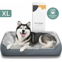 CozySense Orthopedisch Hondenkussen 105x68 cm Maat XL - Waterdicht & Wasbaar - Benchkussen en Hondenbed - Ultra Zachte Sherpa Stof - Grijs & Antraciet