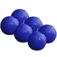Bolsius - Glanzende bolkaarsen - 6 Stuks - Blauw - 7cm - 16 Branduren